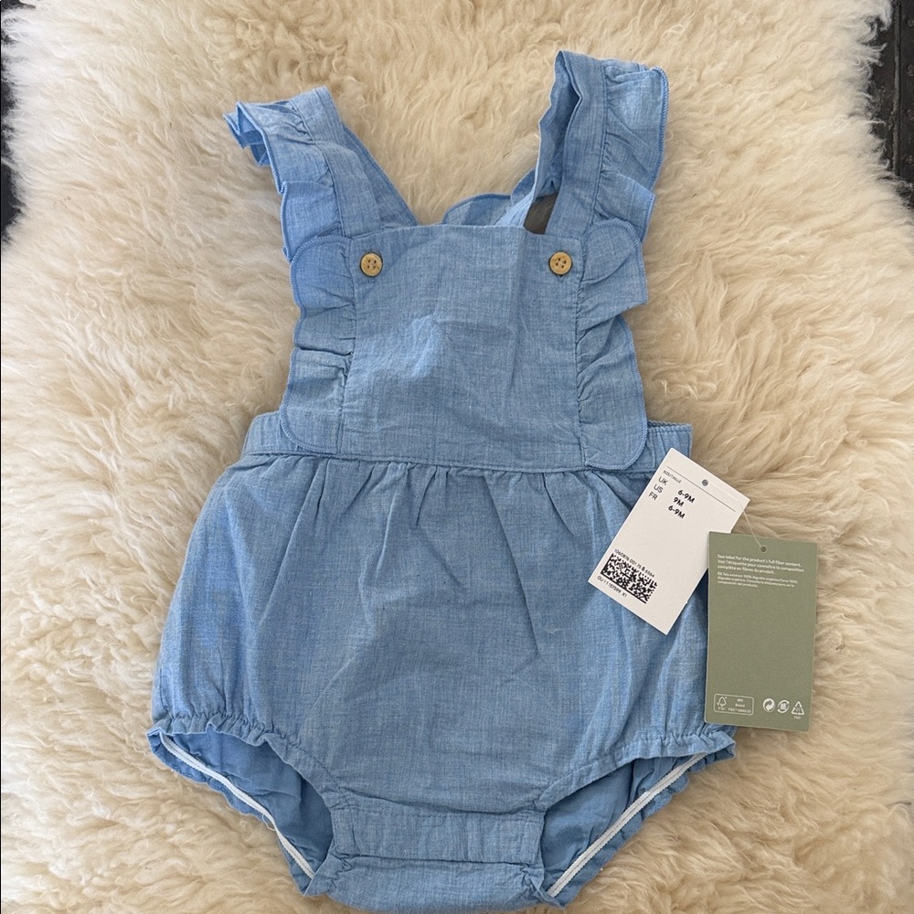 H&M Light Blue Kids Romper with Ruffles